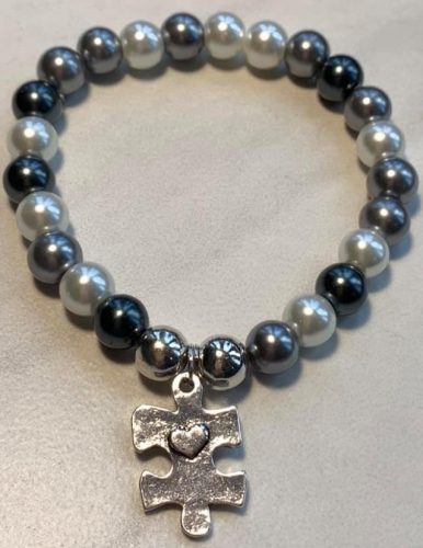 Autism Awareness in Mixed Glass Pearls